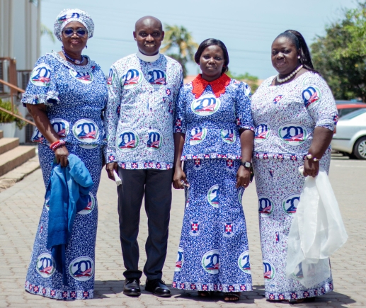 Presbyterian Church of Ghana outdoors 200th anniversary cloth
