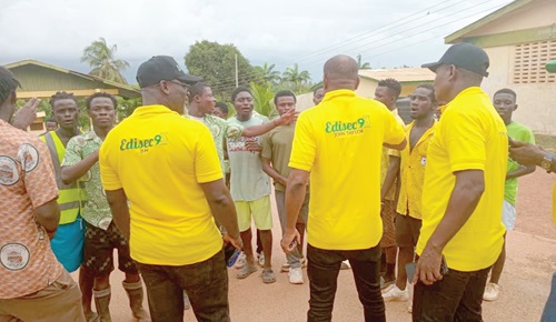 The old students interacting with some of the students