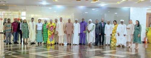 President John Mahama (arrowed) with members of the council after the inauguration President John Mahama (arrowed) with members of the council after the inauguration
