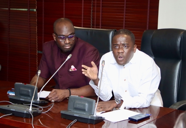 Dr Kabiru Tia Mahama (left), MP for Walewale speaking at the press conference. PHOTO BY ELVIS NII NOI DOWUONA Dr Kabiru Tia Mahama (left), MP for Walewale speaking at the press conference