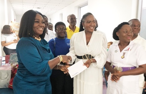 Regina Ofori (left), Head of Marketing and Brand of Ecobank Ghana PLC, handing over a cheque to Dr Henrietta Fiscian Bannor, Head of Clinical Services at the Ridge hospital, and Gifty Aryee, Head of Nursing and Midwifery of the hospital Regina Ofori (left), Head of Marketing and Brand of Ecobank Ghana PLC, handing over a cheque to Dr Henrietta Fiscian Bannor, Head of Clinical Services at the Ridge hospital, and Gifty Aryee, Head of Nursing and Midwifery of the hospital