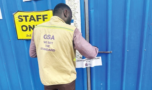 Ghana Standards Authority’s (GSA’s) Trading Standards Inspectors will check violations and non-compliance across the country Ghana Standards Authority’s (GSA’s) Trading Standards Inspectors will check violations and non-compliance across the country