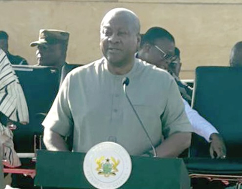 President John Dramani Mahama (right) speaking at the event President John Dramani Mahama (right) speaking at the event
