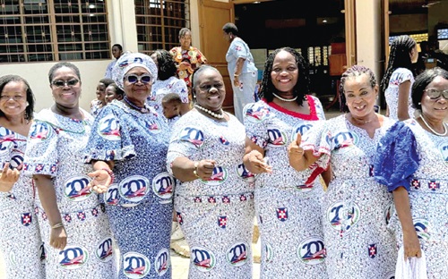 Some members of the Grace Congregation, Community 11, Tema, in their PCG at 200 anniversary cloth