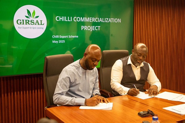GIRSAL, agribusinesses sign MoU to revive Chili export to rake in $10m in revenue  
