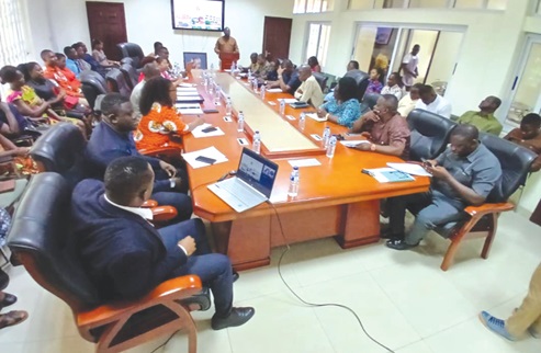 Members of the Parliamentary Select Committee on Education in a meeting with management of the ANU