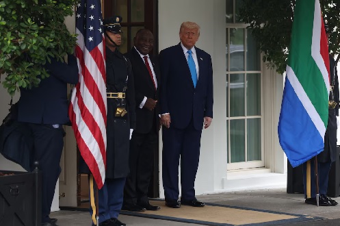 President Donald Trump (right) with Cyril Ramaphosa, South African President at the White House President Donald Trump (right) with Cyril Ramaphosa, South African President at the White House