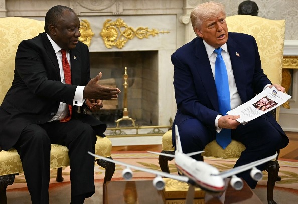 Trump ambushes South African president by playing videos alleging 'genocide' in South Africa