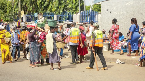 Traders being directed by the task force during the exercise. Pictures: CALEB VANDERPUYE Traders being directed by the task force during the exercise. Pictures: CALEB VANDERPUYE