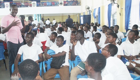 Akwasi Aboagye, CEO of Bayport Savings and Loans PLC, addressing the students. Picture: ESTHER ADJORKOR ADJEI Akwasi Aboagye, CEO of Bayport Savings and Loans PLC, addressing the students. Picture: ESTHER ADJORKOR ADJEI