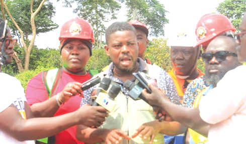 Adjei Baffour Acquah, PRO, Narawa Mining Company, speaking to the media Adjei Baffour Acquah, PRO, Narawa Mining Company, speaking to the media