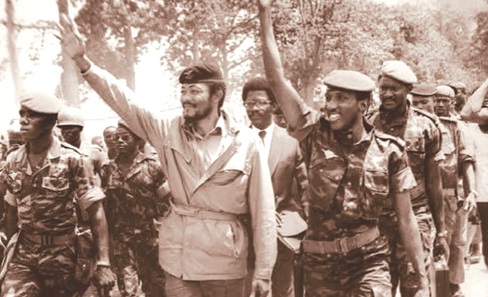 Jerry John Rawlings (left) and Thomas Sankara (right) responding to cheers in their heydays Jerry John Rawlings (left) and Thomas Sankara (right) responding to cheers in their heydays