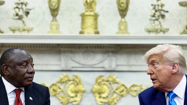 President Trump doubled down on his unfounded claims of a white genocide in a remarkable meeting with President Ramaphosa President Trump doubled down on his unfounded claims of a white genocide in a remarkable meeting with President Ramaphosa