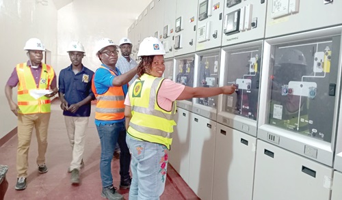 Staff of ECG at the newly installed facilities Staff of ECG at the newly installed facilities
