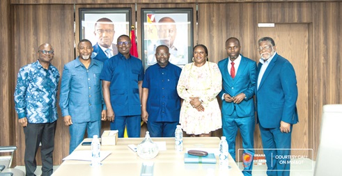 Dr John Abdulai Jinapor (3rd from left), Minister of Energy and Green Transition, with members of the Ghana Energy Awards Secretariat during the visit Dr John Abdulai Jinapor (3rd from left), Minister of Energy and Green Transition, with members of the Ghana Energy Awards Secretariat during the visit
