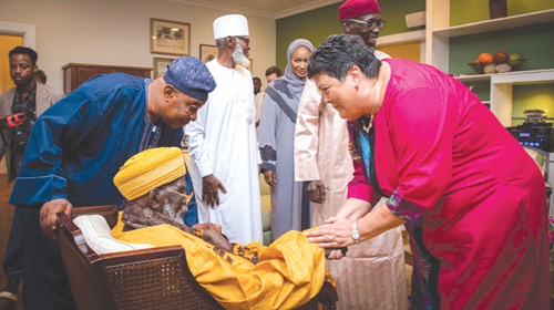 US Ambassador Viginia E Palmer with the Chief Imam, Shiekh Osman Nuhu Sharubutu