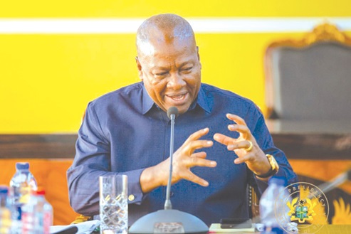 President John Mahama stressing a point at the meeting