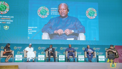 President John Mahama speaking at the event
