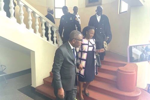 Justice Torkornoo with her husband leaving the Supreme Court Justice Torkornoo with her husband leaving the Supreme Court