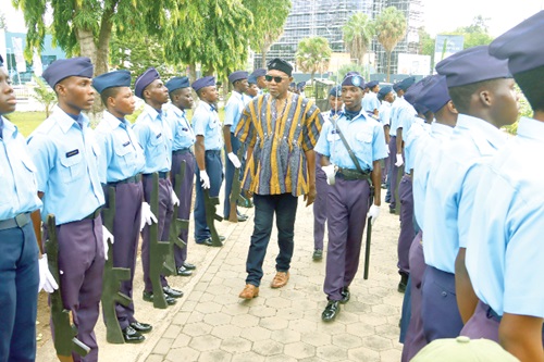 Dr Clement Abas Apaak (2nd from right), Deputy Minister of Education, inspecting a parade of a youth cadet. Picture: ELVIS NII NOI DOWUONA Dr Clement Abas Apaak (2nd from right), Deputy Minister of Education, inspecting a parade of a youth cadet. Picture: ELVIS NII NOI DOWUONA