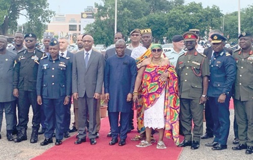 Felix Ofosu Kwakye (middle), Minister of Government Communication, with Osama Makkawi Khogal (4th from left), acting UN Resident Coordinator, and other dignitaries at the flag-raising ceremony in Accra Felix Ofosu Kwakye (middle), Minister of Government Communication, with Osama Makkawi Khogal (4th from left), acting UN Resident Coordinator, and other dignitaries at the flag-raising ceremony in Accra