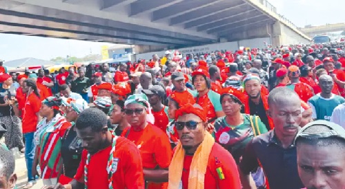 Members of the National Democratic Congress (NDC) during one of their protests while the party was in opposition Members of the National Democratic Congress (NDC) during one of their protests while the party was in opposition