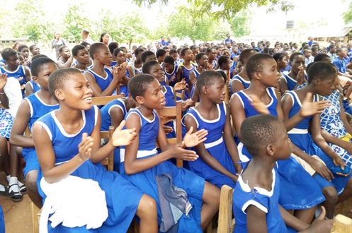 Pupils and students of the Chiraa Presbyterian Basic and JHS at the training