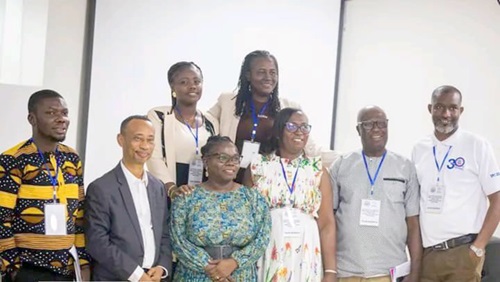 Members of the project team with Prof. Gifty Appiah Adjei (arrowed)