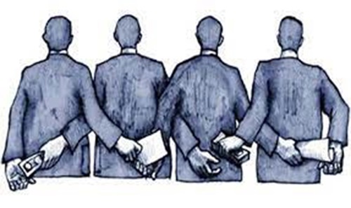 An artist’s impression of widespread corruption in the country