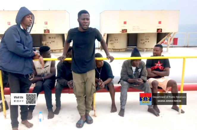 Ghana Navy intercepts 10 Nigerian stowaways onboard Merchant Vessel Grand Venus