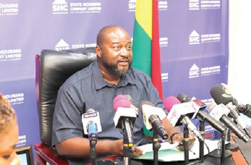 John S. Bawah, Managing Director of State Housing Company Limited, addressing participants in the press briefing  Picture: EDNA SALVO KOTEY