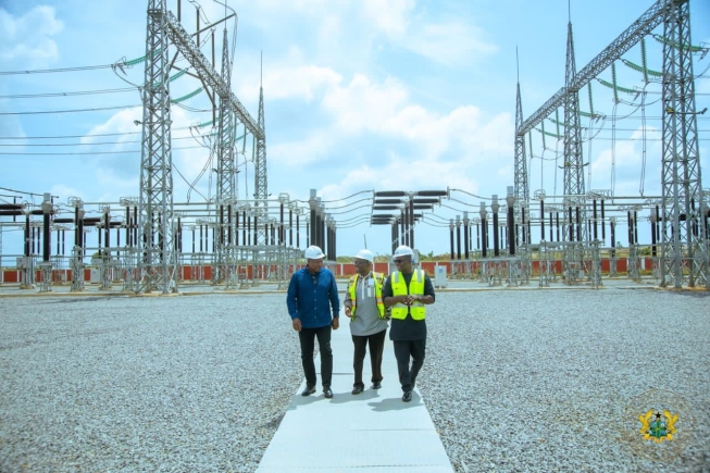 President John Dramani Mahama (left) at Dawa in the Greater Accra Region during a sod-cutting ceremony for the landmark 200MWp Solar for Industries (SFI) project, a step towards powering Ghana's industrial zones with clean and affordable energy.