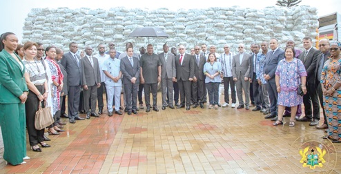 President John Dramani Mahama (arrowed) with representatives of recipient countries