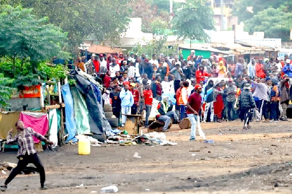 • Demonstrators participate in a protest, a day after Tanzania's elections