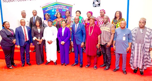 COP Lydia Yaako Donkor (5th from left), Director-General, CID, Ghana Police Service, with Dr Sadiq I. Abubakar (4th from left), Deputy Inspector-General, Nigeria Police Force, and other dignitaries after the meeting