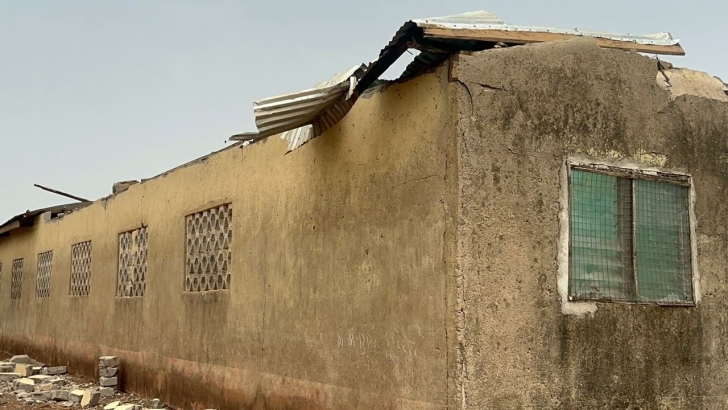A school riffed off by the rainstorm
