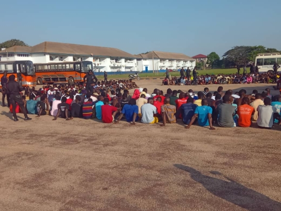 Attacks in galamsey fight: Joint police, military swoop round up hundreds of suspects in three regions