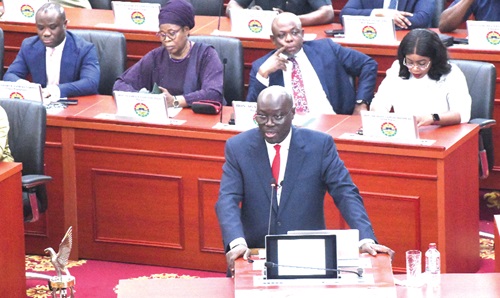 Dr Cassiel Ato Forson, Minister of Finance, presenting the 2026  Budget in Parliament