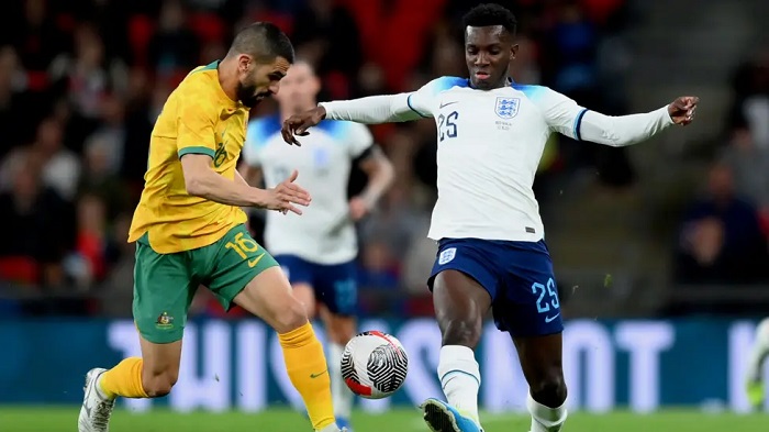 Eddie Nketiah made his only appearance for England's senior side as a substitute in a 1-0 win against Australia at Wembley in October 2023