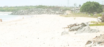 A part of the Kpone shoreline after the clean-up exercise