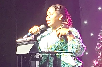 Dr Efua Antwiwaa Thompson, a final-year Resident Physician in Obstetrics and Gynaecology at the KBTH, making a presentation