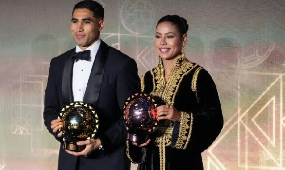 Achraf Hakimi and Ghizlane Chebbak 