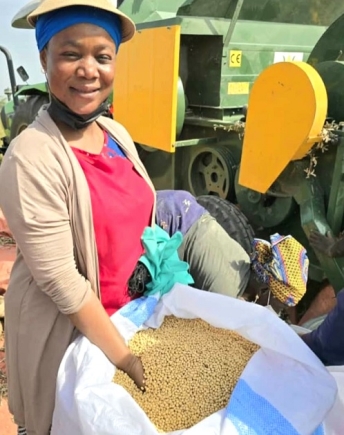 Prof. Sanatu Mustapha Alidu, lead researcher, examining some of the varieties