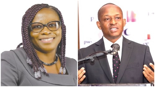Audrey Smock Amoah, acting Director-General, NDPC,  Vish Ashiagbor, Country Senior Partner, PwC Ghana