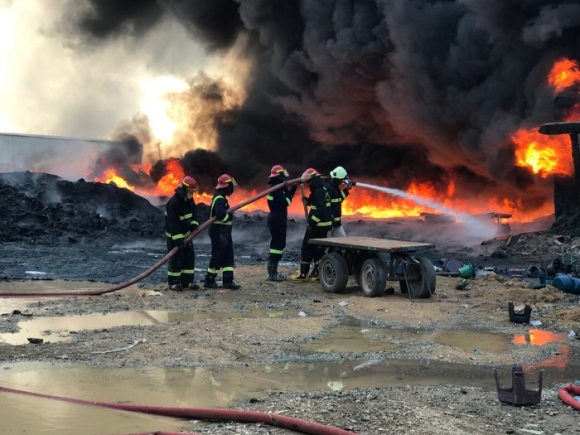 Fire Service contain major fire at Weija junction plastics warehouse