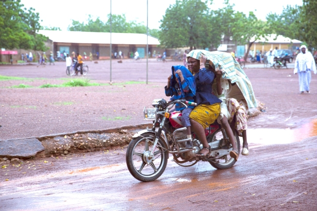 Riding through the rain