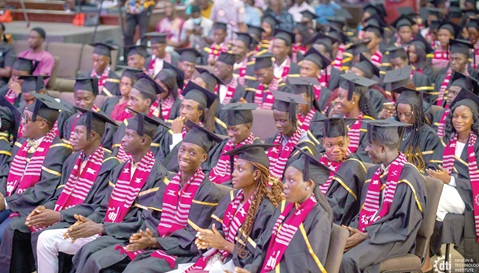 A section of the graduates