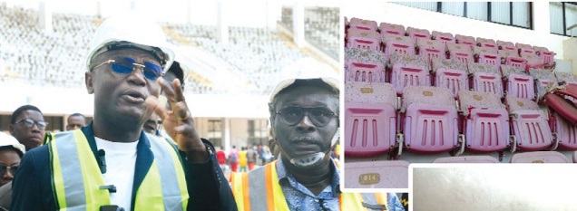  Kofi Adams (left), Minister of Sports and Recreation, calls for urgent intervention to bring the stadium back to life