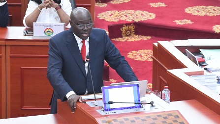 Dr Cassiel Ato Forson, Minister of Finance, presenting the 2026 Budget in Parliament