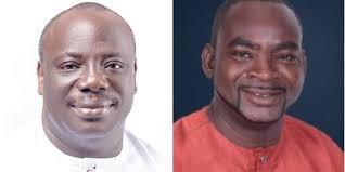    Daniel Nsala Wakpal, NDC's candidate(R). Matthew Nyindam (L), NPP MP for Kp